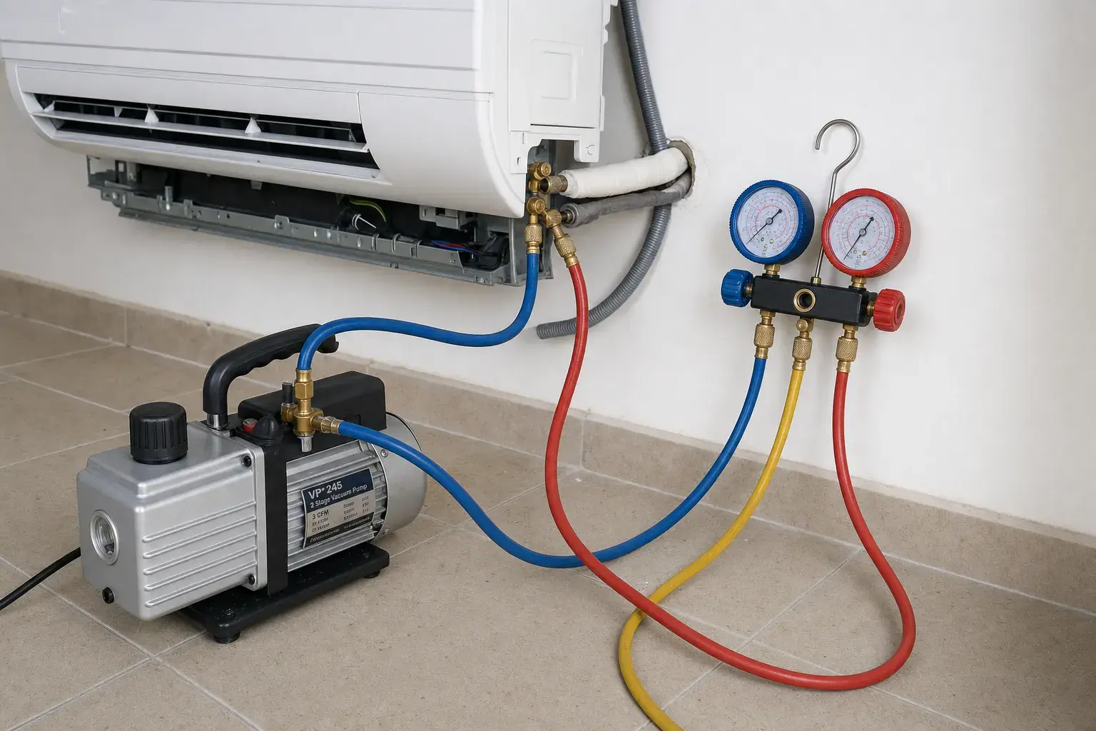 Mise sous vide et contrôle du circuit
